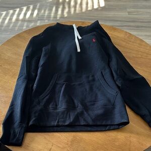Polo Ralph Lauren Black Zip-Up Sweater with Red Logo